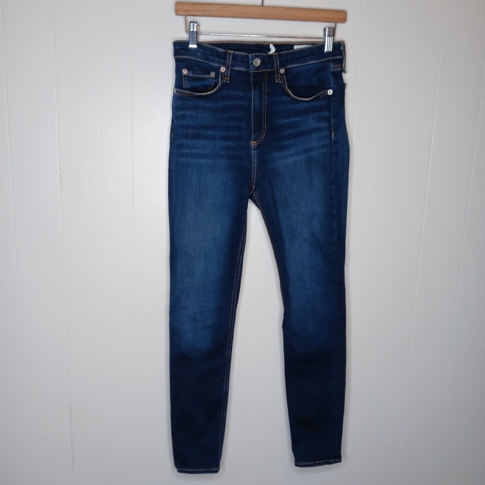 Rag & Bone Nina Ankle Skinny Jeans Women Size 27 Carmen Blue High Rise Dark Wash